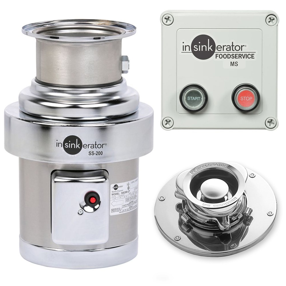 InSinkErator SS-200-5-MS Complete Disposer Package, 2 HP, #5 Adaptor, 208v/1ph