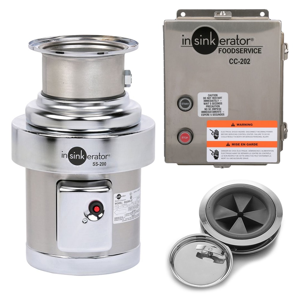 InSinkErator SS-200-7-CC202 Disposer Package w/ #7 Adapter & CC202 Panel, 2 HP, 460/3 V