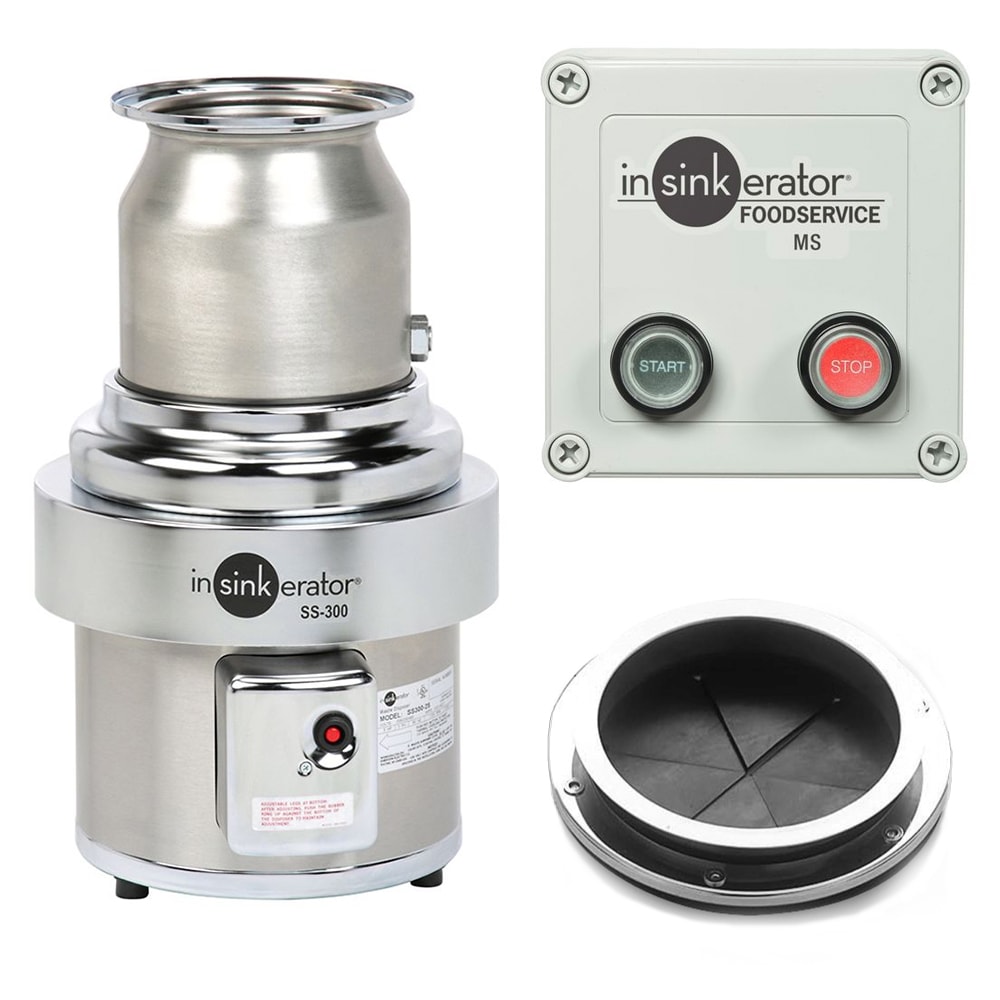 InSinkErator SS-300-6-MS Disposer Pack w/ #6-Adapter & Manual Switch, 3-HP, 208v/3ph