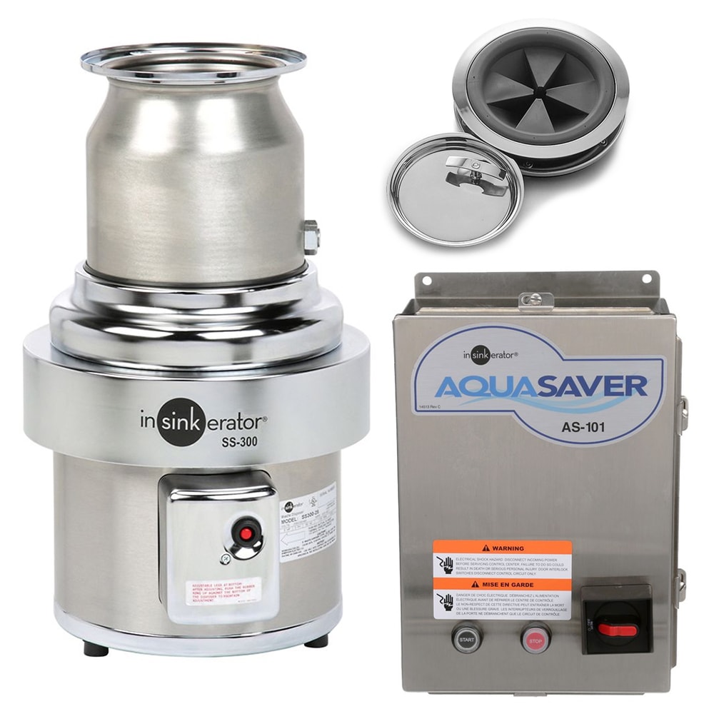 InSinkErator SS-300-7-AS101 Disposer Package w/ #7 Adapter & AS101 Panel, 3 HP, 230/3 V