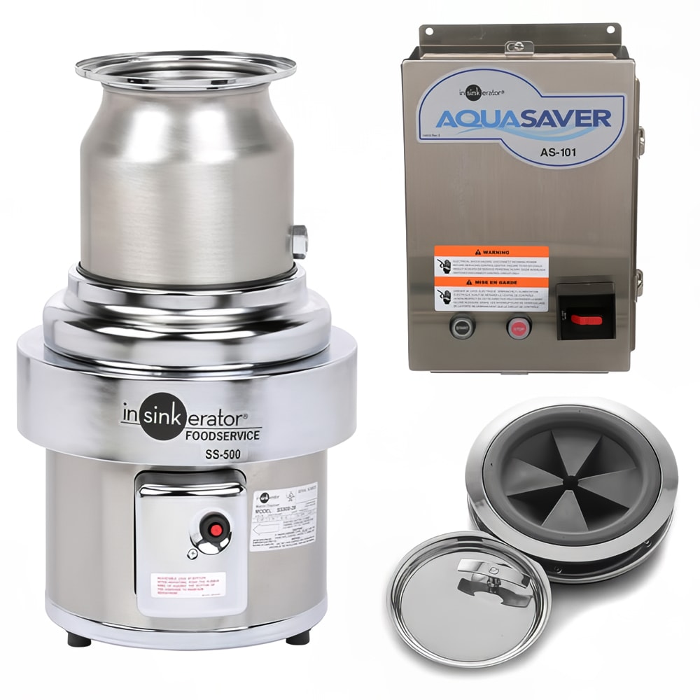 InSinkErator SS-500-7-AS101 Disposer Package w/ #7 Adapter & AS101 Panel, 5 HP, 460v/3ph