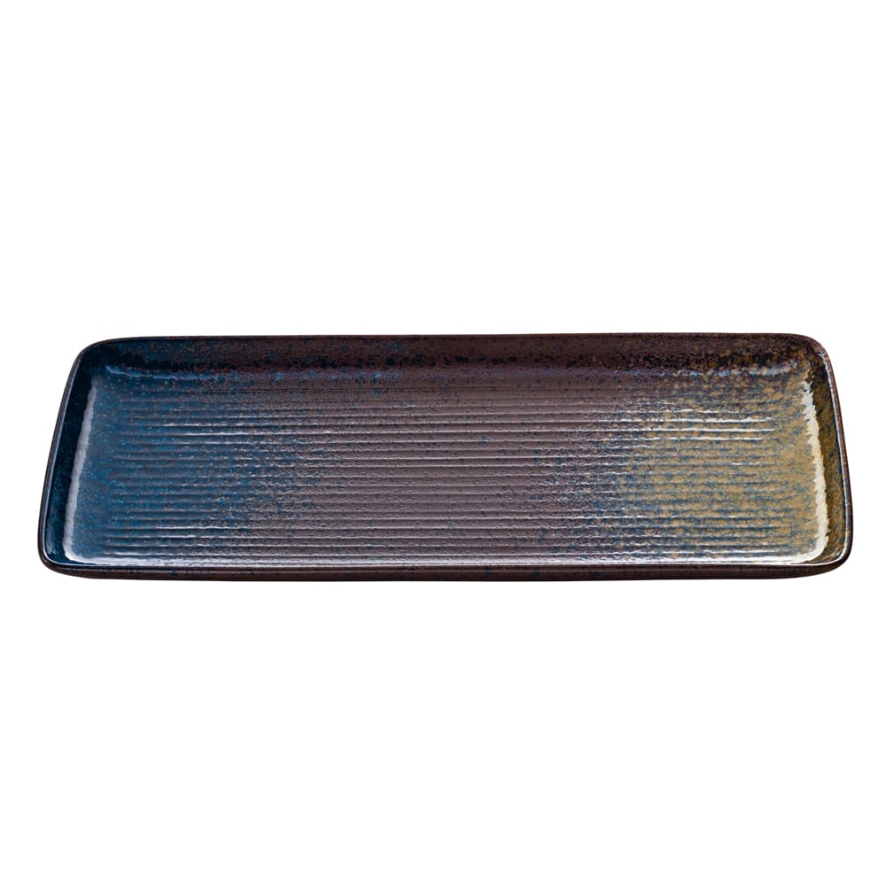 Schonwald 10 5/8" x 4 3/4" Rectangular Playground Platter - Stoneware, Iridescent Sea (701212791000351)
