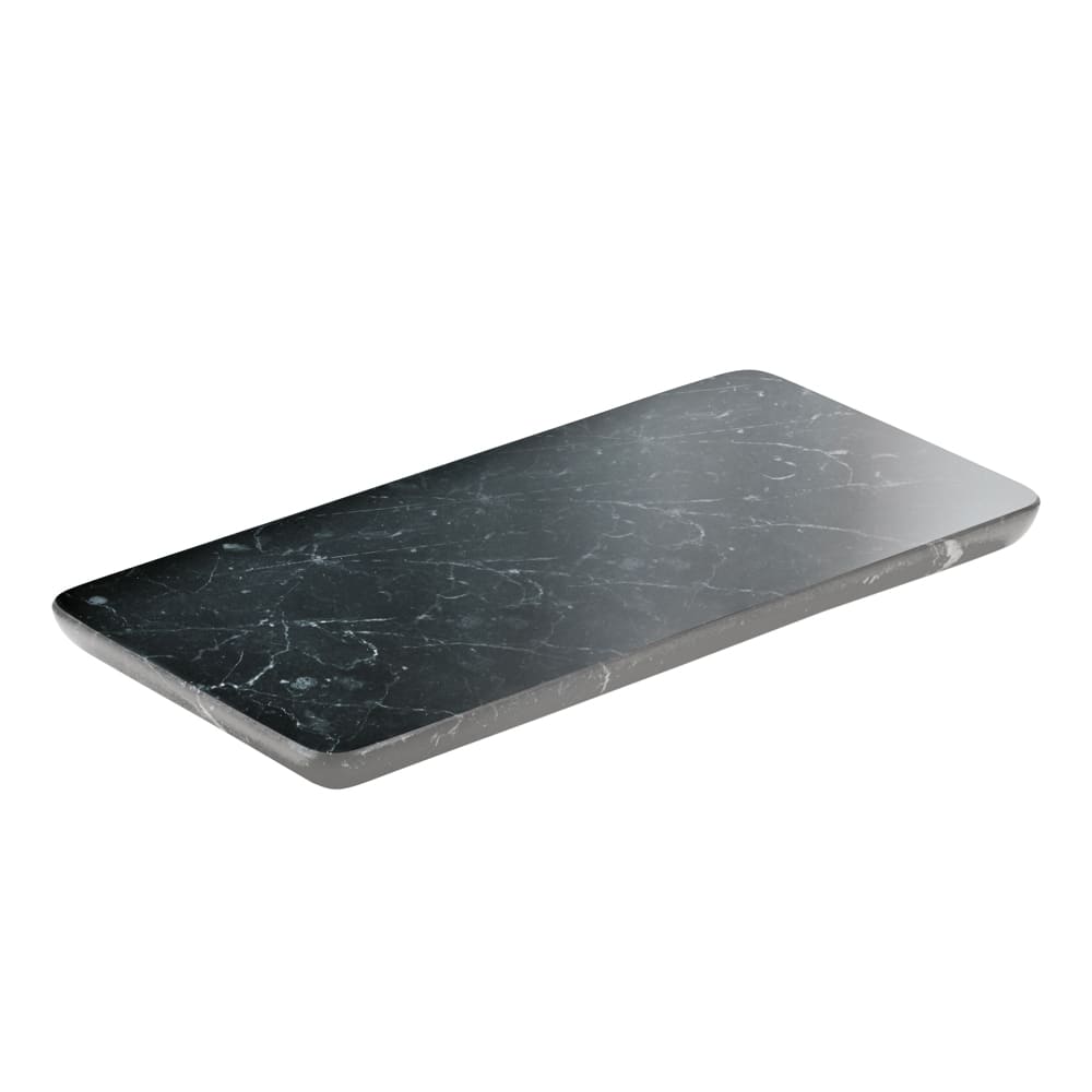 Schonwald 7 1/8" x 3 1/2" Rectangular Playground Platter - Stoneware, Black Marble (731880291000000)