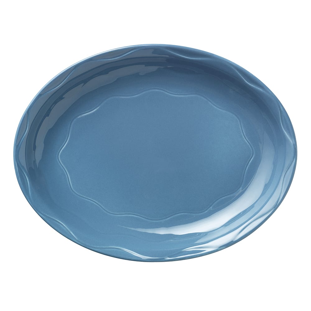 Libbey 903032001 13 5/8" x 10 1/2" Oval Cantina Platter - Porcelain, Blueberry
