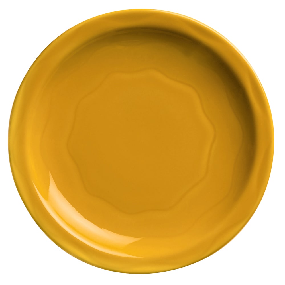 Libbey 903033009 6 1/4" Round Plate w/ Cantina Carved Pattern & Shape, Flint Body, Saffron