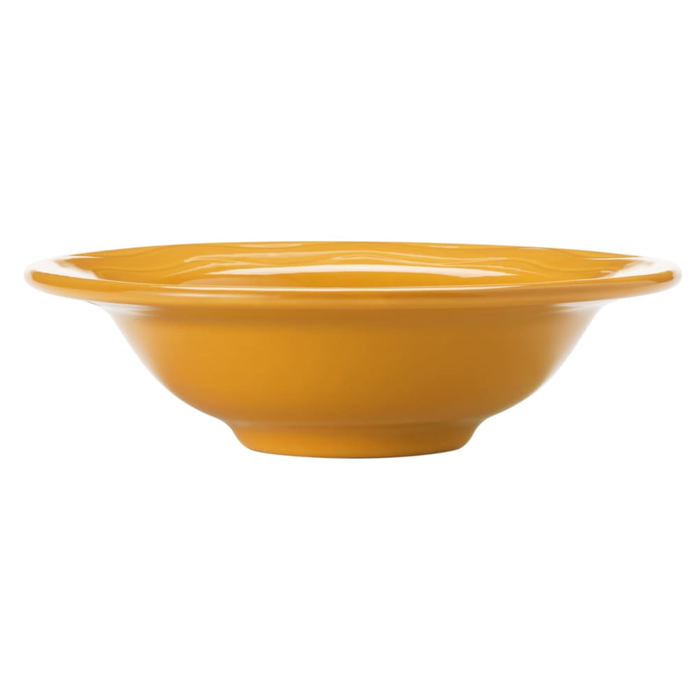 Libbey 903033019 12 oz Round Grapefruit Bowl w/ Cantina Carved Pattern & Shape, Flint Body, Saffron