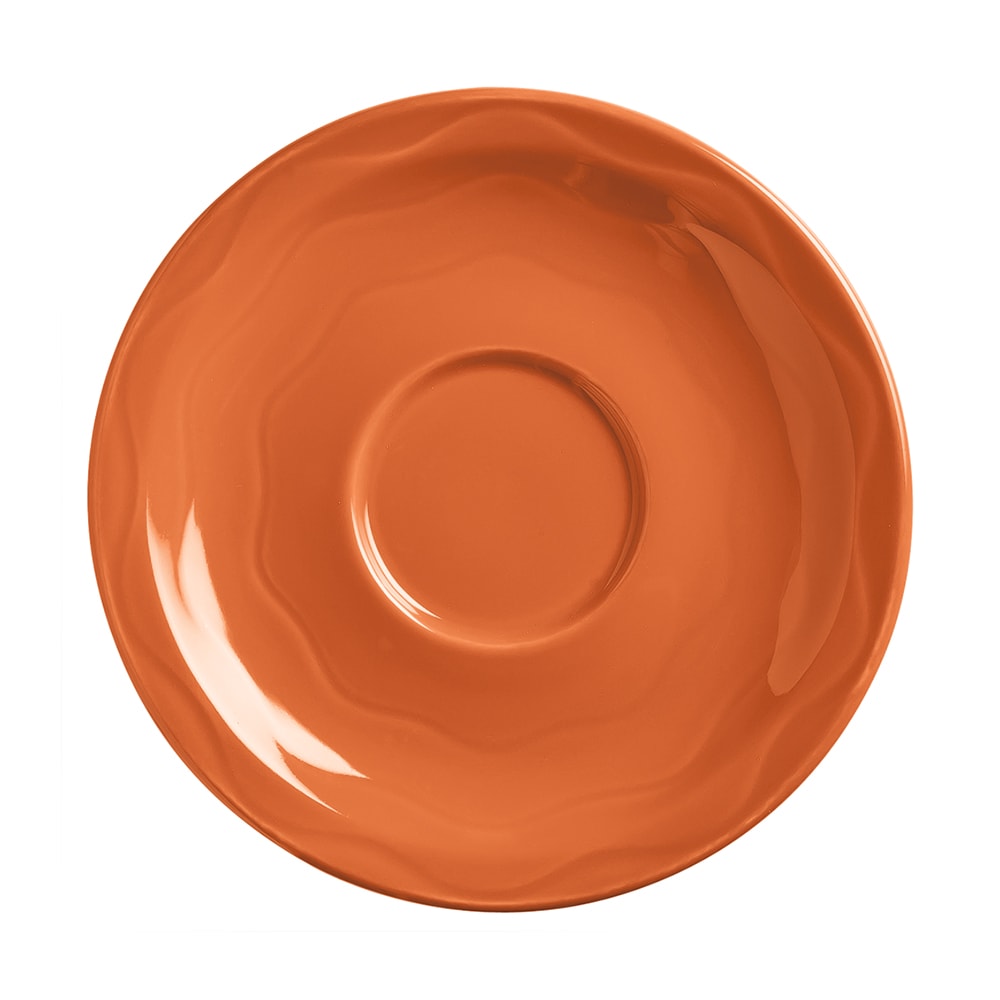 Libbey 903034201 6 1/4" Round Cantina Saucer - Glazed, Cayenne