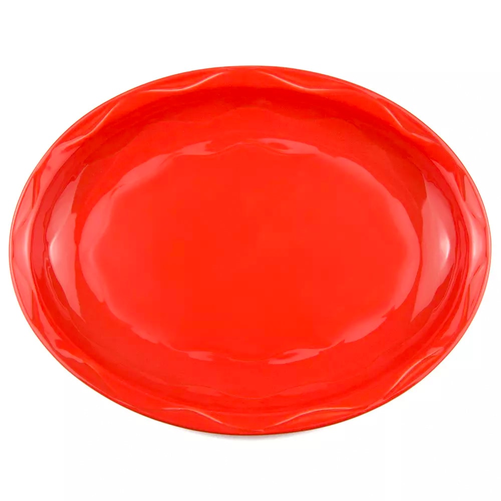 Libbey 903034615 9 5/8" x 7 5/8" Oval Cantina Platter - Porcelain, Cayenne