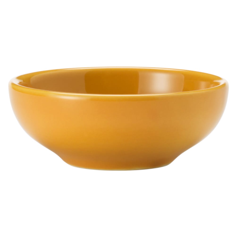 Libbey 903044002 5 oz Round Salsa Bowl w/ Cantina Uncarved Pattern & Shape, Flint Body, Saffron