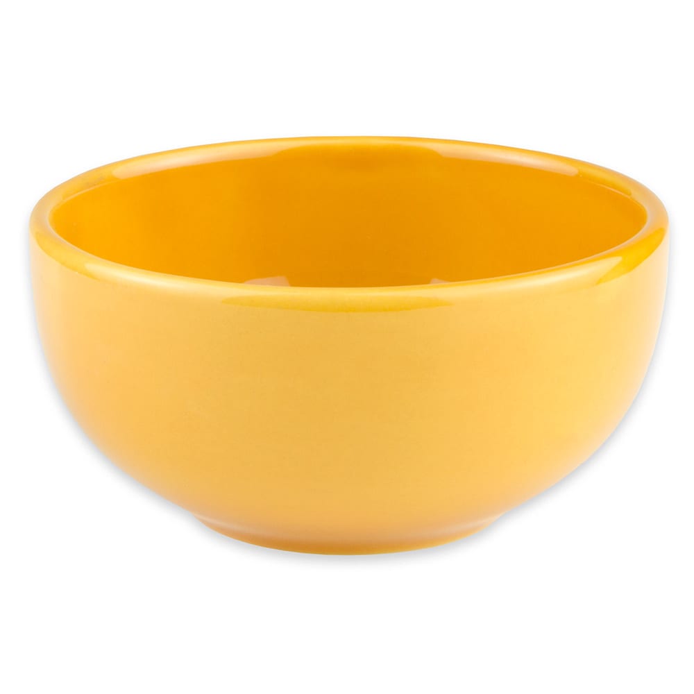 Libbey 903044005 8 oz Round Unhandled Bouillon w/ Cantina Uncarved Pattern, Republic Shape, Saffron
