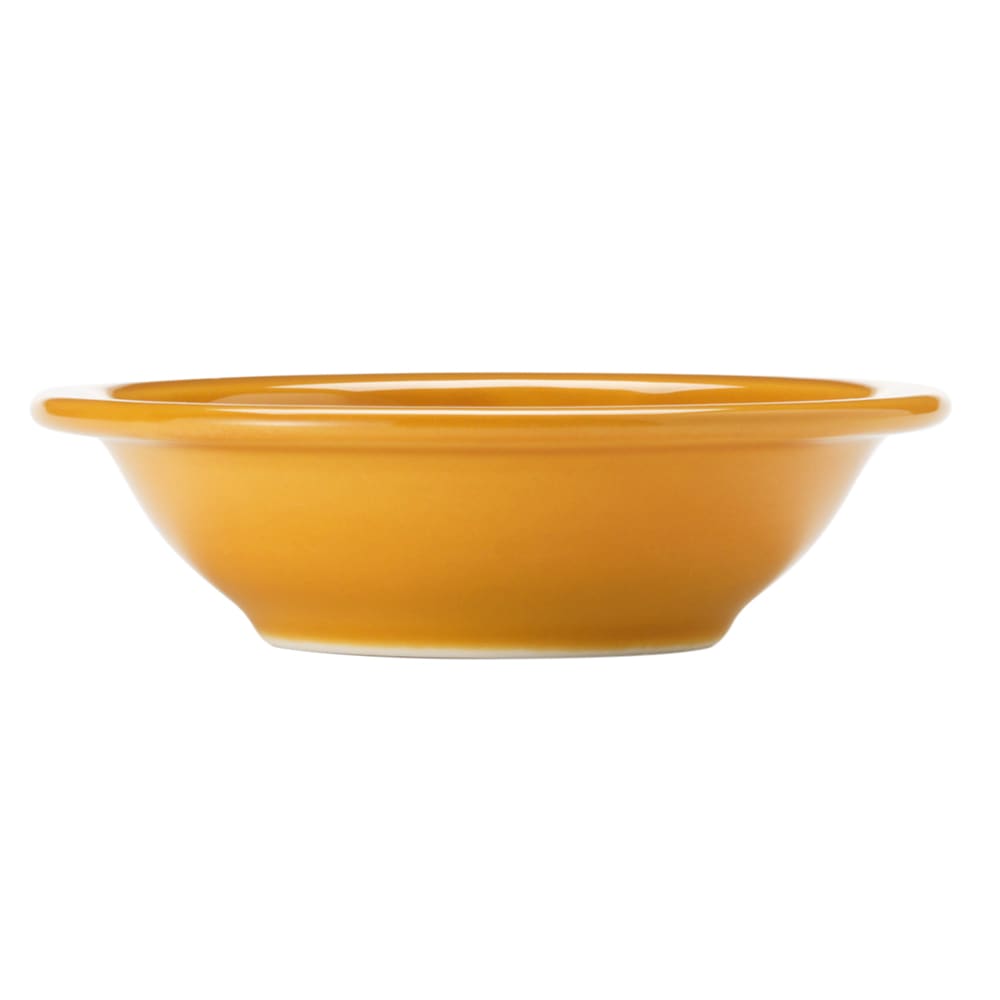Libbey 903044172 4 oz Round Fruit Dish w/ Cantina Uncarved Pattern & Morwel Shape, Flint, Saffron