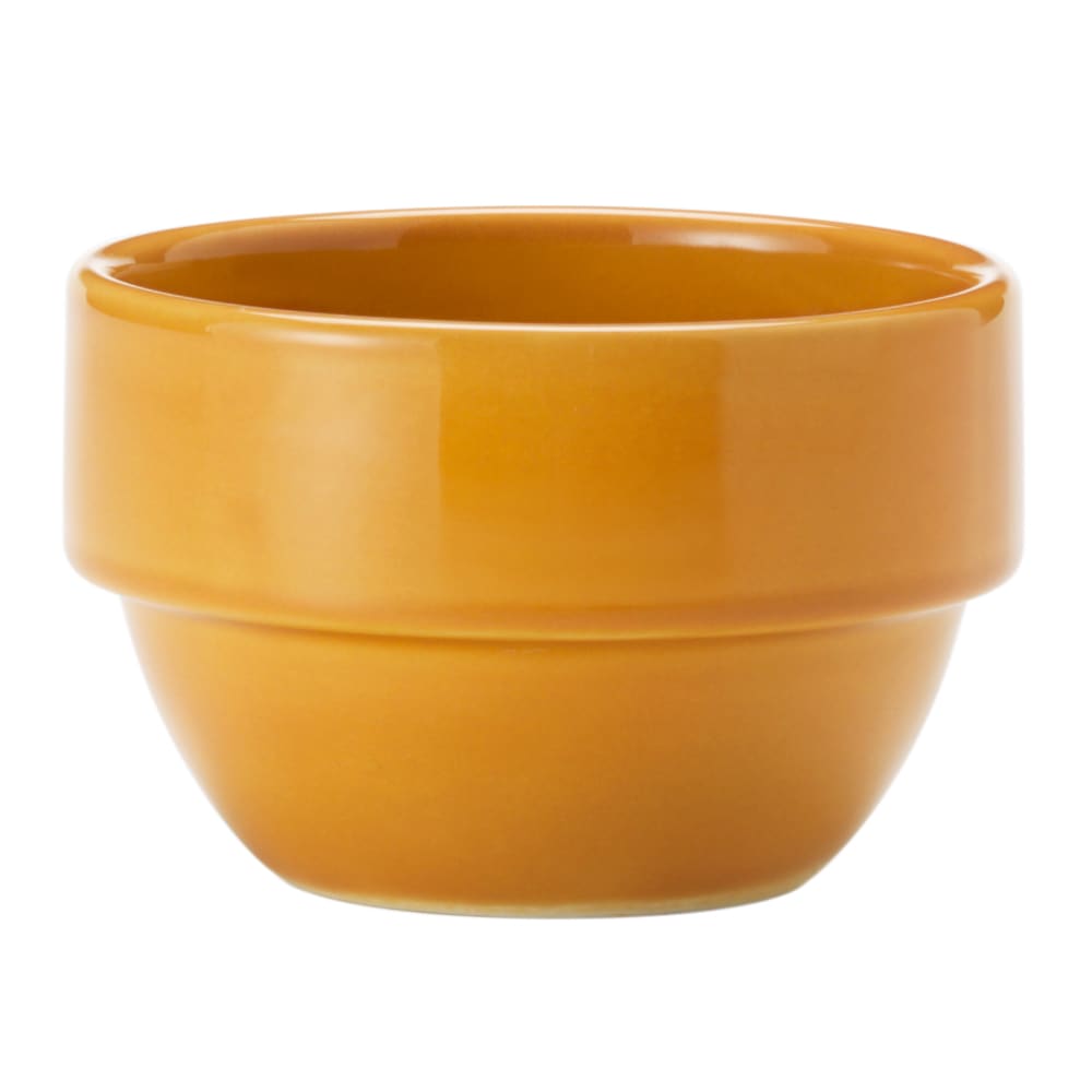 Libbey 903044370 8 oz Round Stackable Bouillon w/ Studio Pattern & Body, Saffron