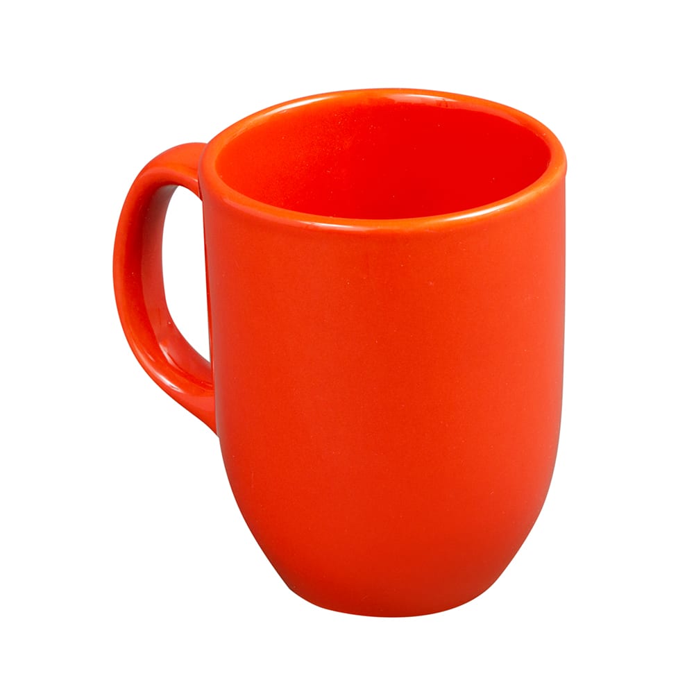 Libbey 903045904 11 oz Porcelain Mug, Uncarved Pattern, Cayenne