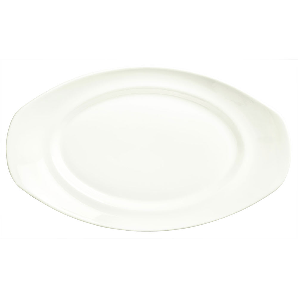Libbey 905356552 14" x 8-1/4" Oval Slenda Platter - Porcelain, White Royal Rideau™