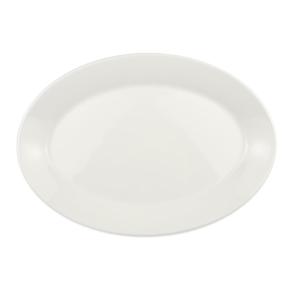 Libbey 905356822 11-3/4" x 1-1/4" Oval Slenda Platter - Porcelain, White Royal Rideau™
