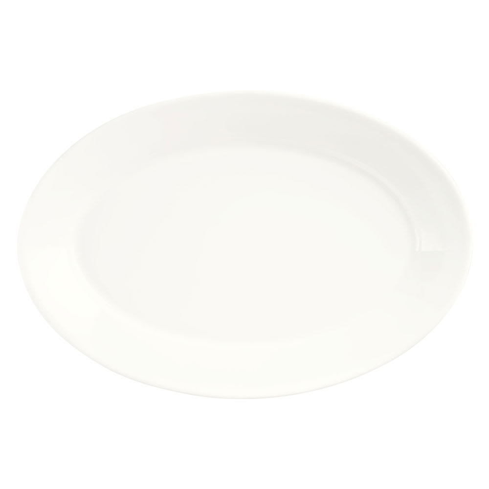 Libbey 905356823 13-3/8" x 1-1/2" Oval Slenda Platter - Porcelain, White Royal Rideau™