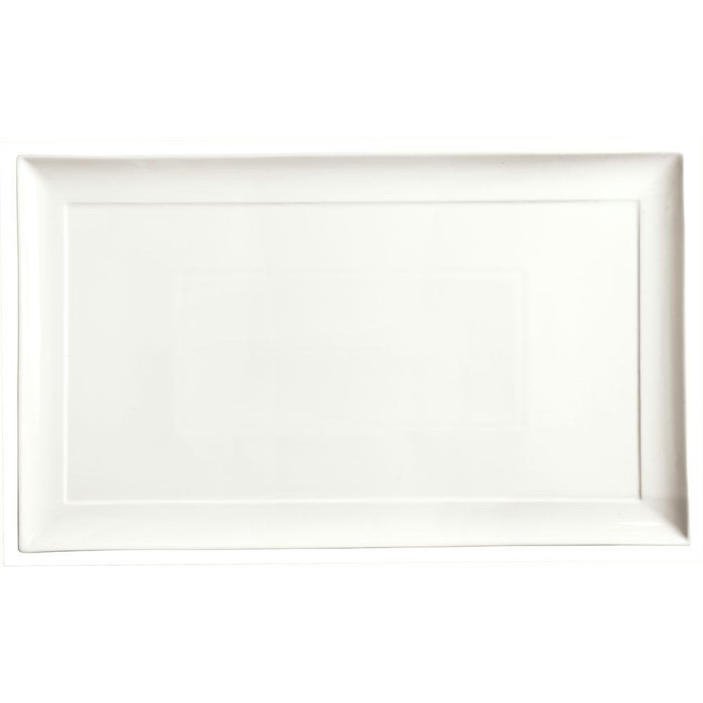 Libbey 905356991 20-1/4" x 12-1/8" Rectangular Slenda Tray - Porcelain, White Royal Rideau™