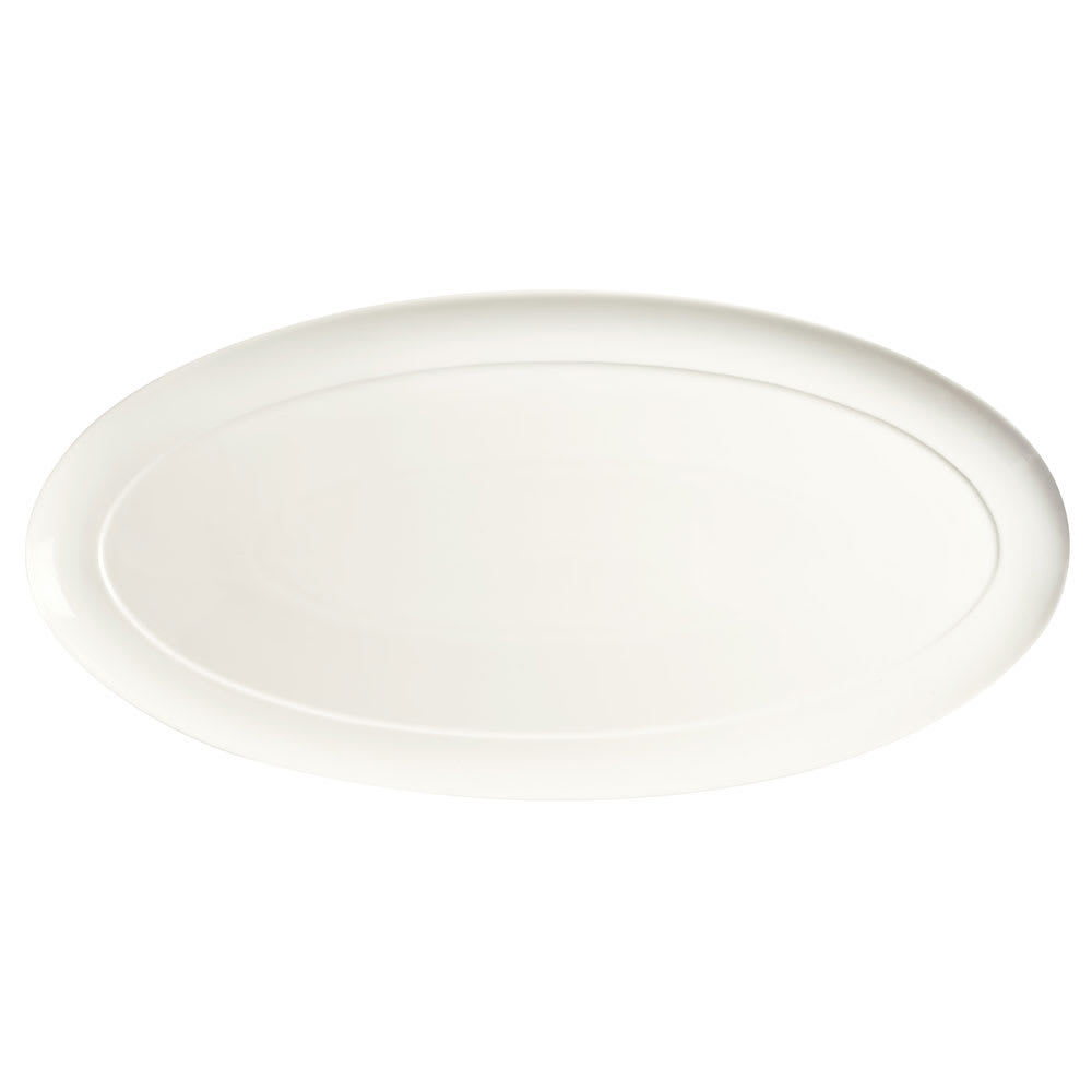 Libbey 905356992 22" x 10-3/4" Oval Slenda Tray - Porcelain, White Royal Rideau™