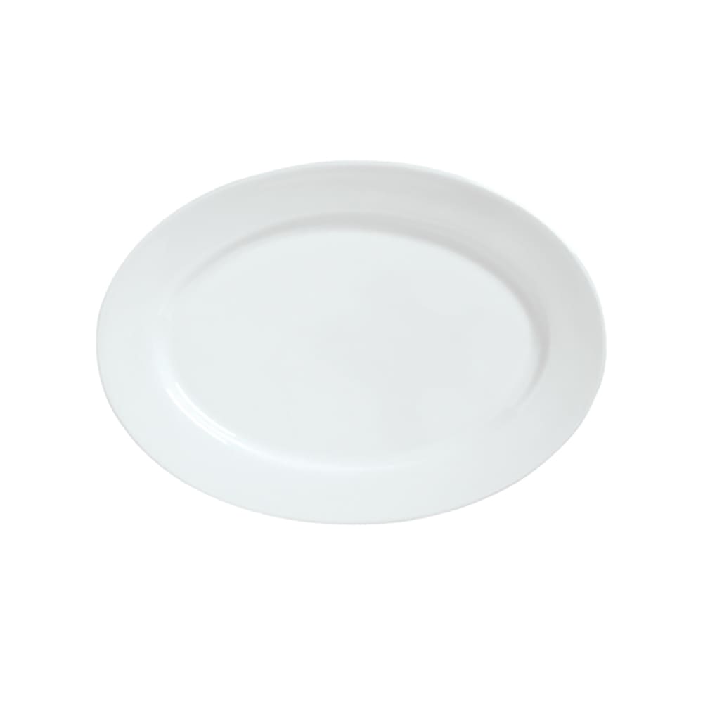 Libbey 911194009 12-1/8" x 8-3/4" Oval Reflections Platter - Porcelain, Aluma White
