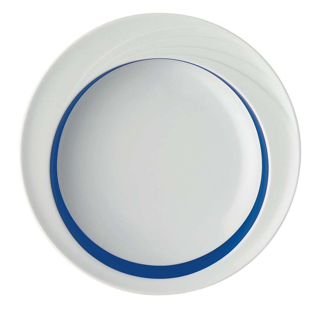 Libbey 9181822-62971 9" Round Schonwald Comfort Bowl - Donna, Porcelain, White/Blue