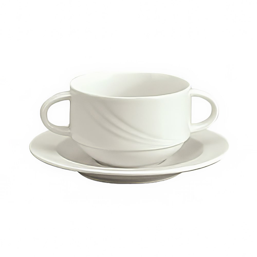 Schonwald 9 1/2 oz Round Porcelain Soup Cup - Donna Pattern, White (9182730)