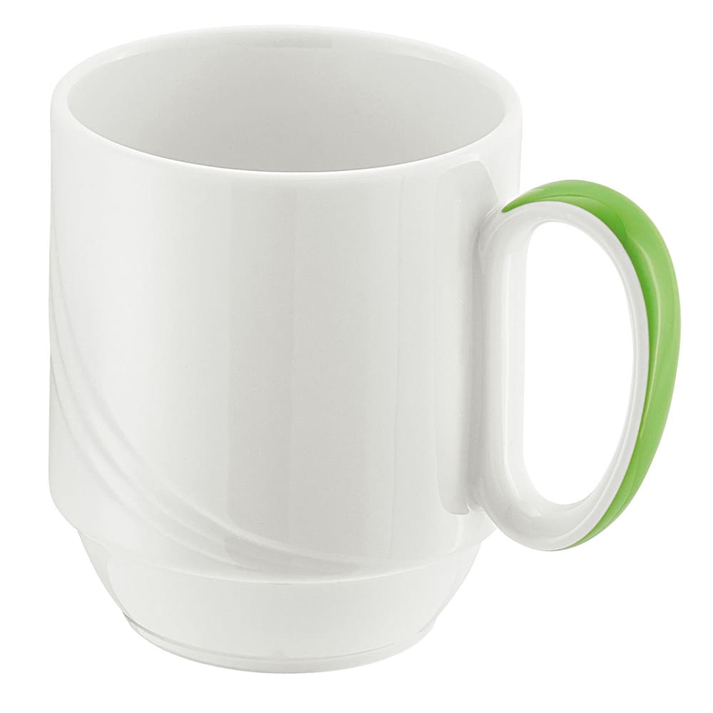 Libbey 9185629-62941 9 1/2 oz Schonwald Mug - Donna Senior, Porcelain, White/Green