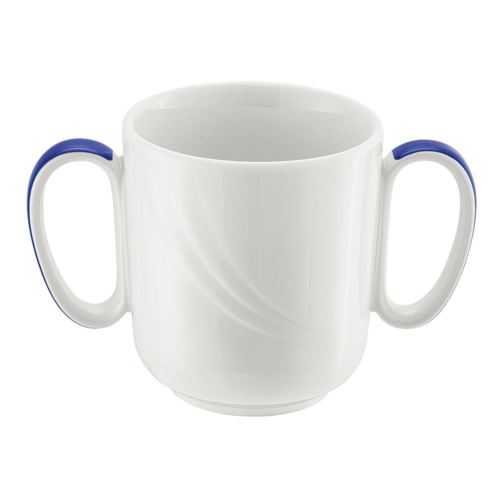 Libbey 9185631-62971 10 1/2 oz Schonwald Mug - Donna Senior, Porcelain, White/Blue