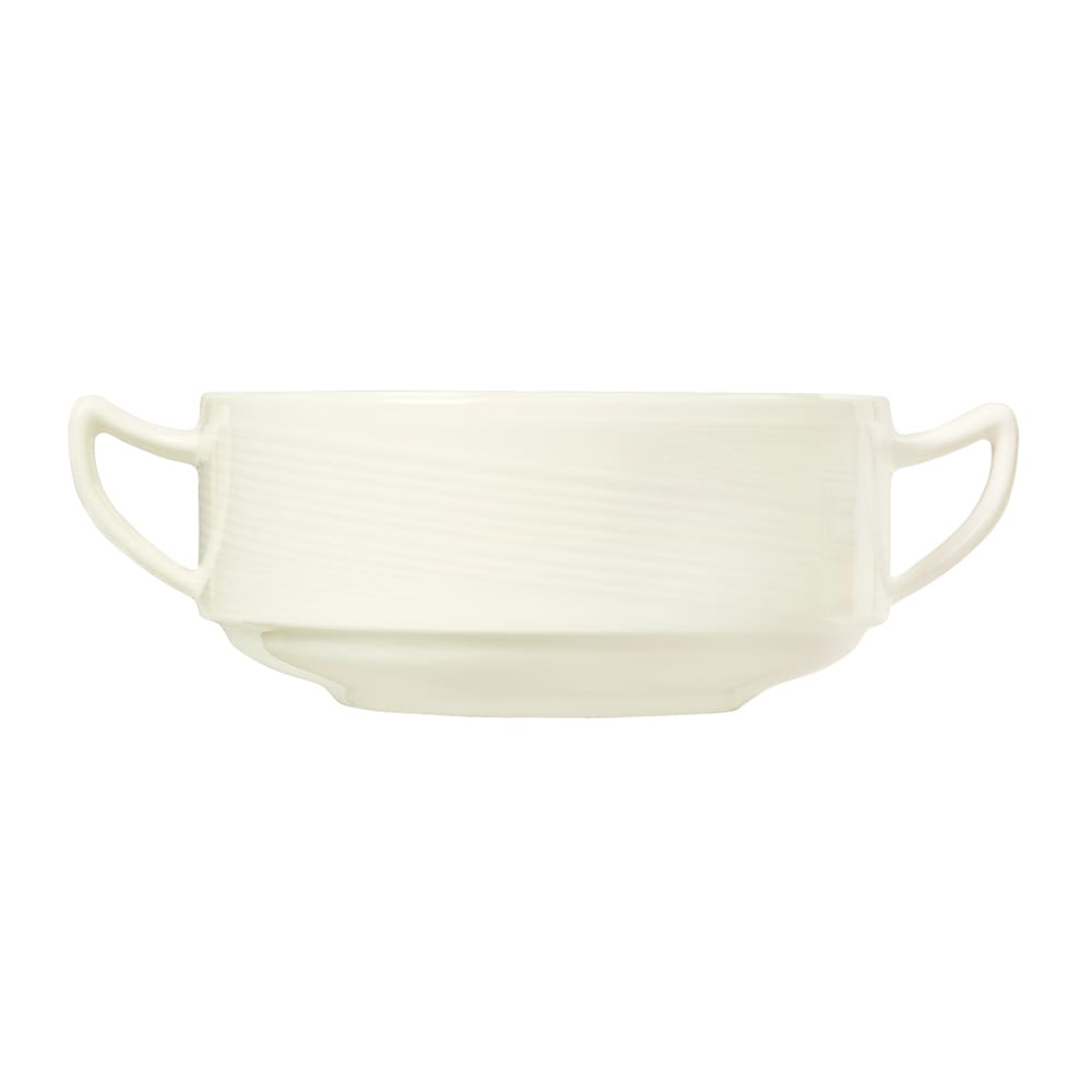 Libbey 987659326 12 1/2 oz Round Royal Rideau Soup Cup - Two Handles, Silk Pattern, Royal Rideau