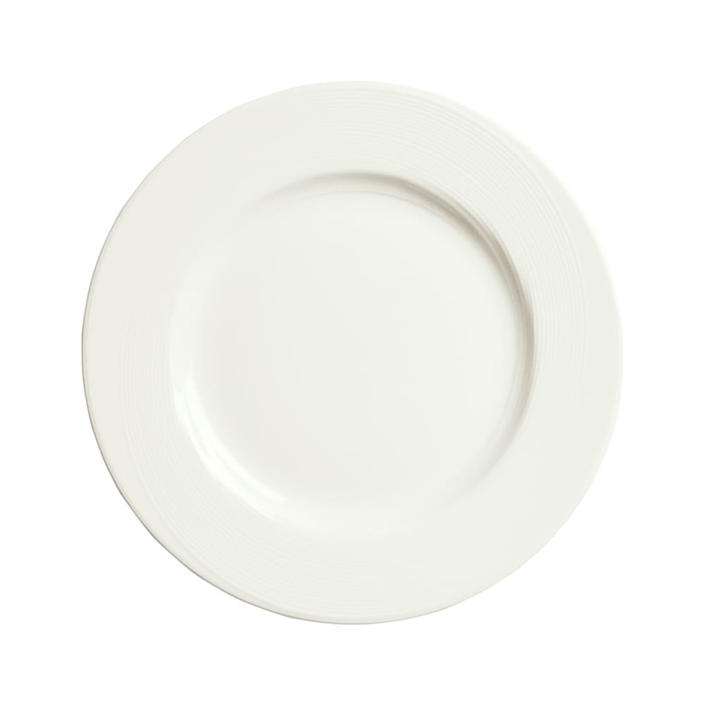 Libbey 987659368 11" Round Plate w/ Wide Rim, Silk Pattern & Royal Rideau Body