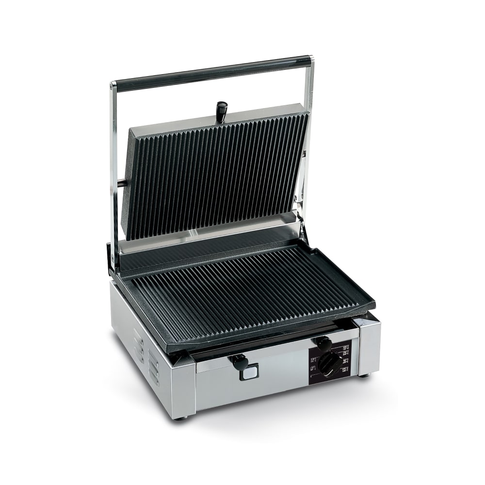 Eurodib CORT-R-110 Single Commercial Panini Press w/ Cast Iron Grooved Plates, 110v