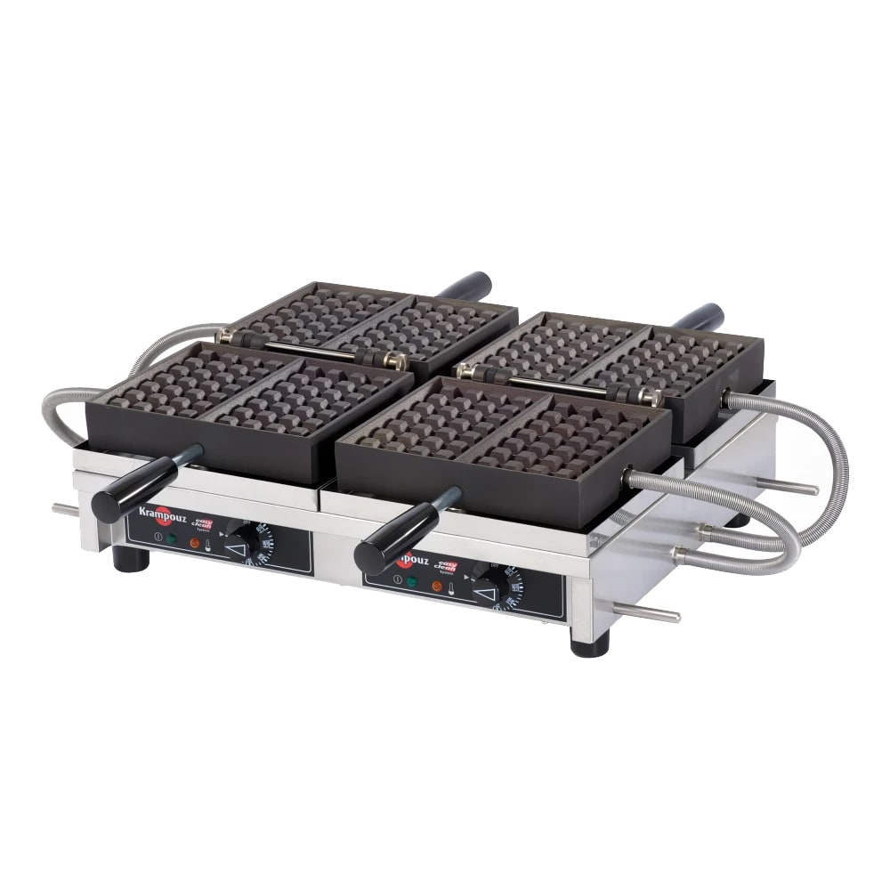 Krampouz Double Liege Waffle Maker w/ Cast Steel Grids, 3600W (WECCHBAT)