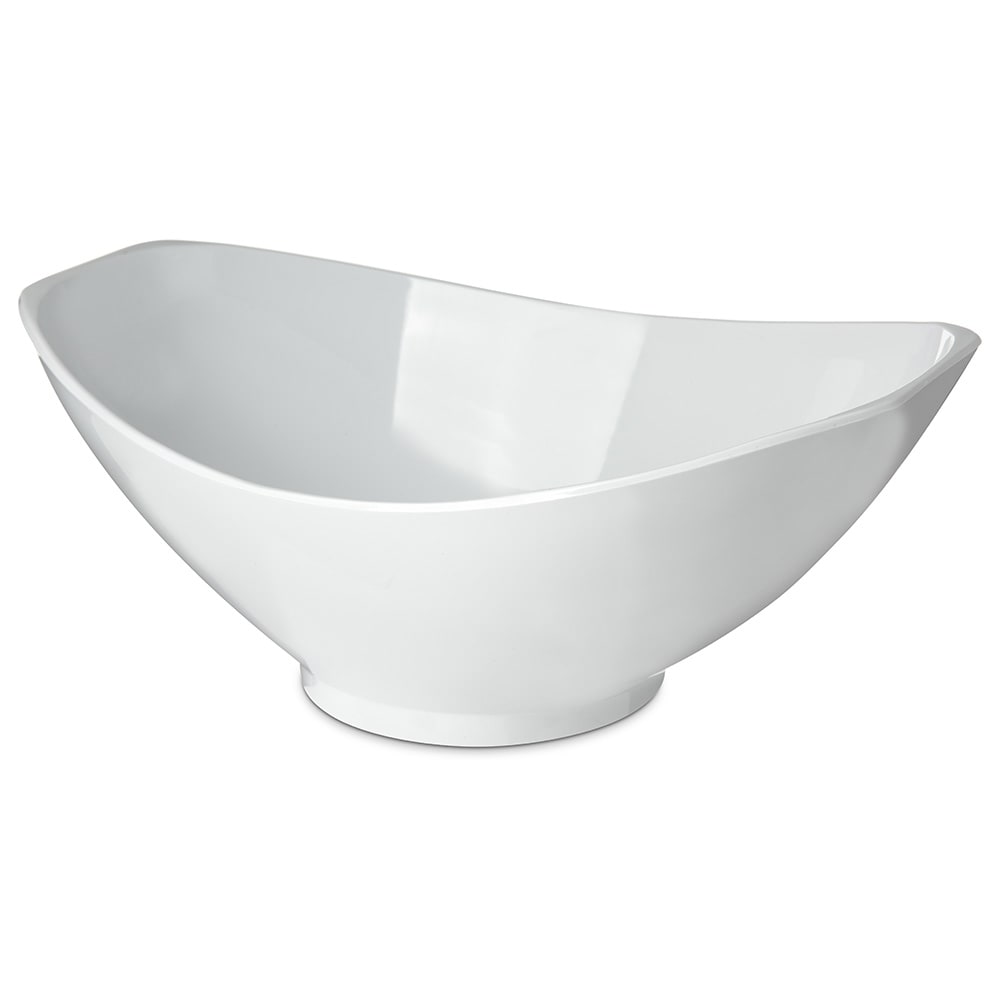 Carlisle 3 3/10 qt Oval Footed Scoop Bowl, Plastic, White (041102)