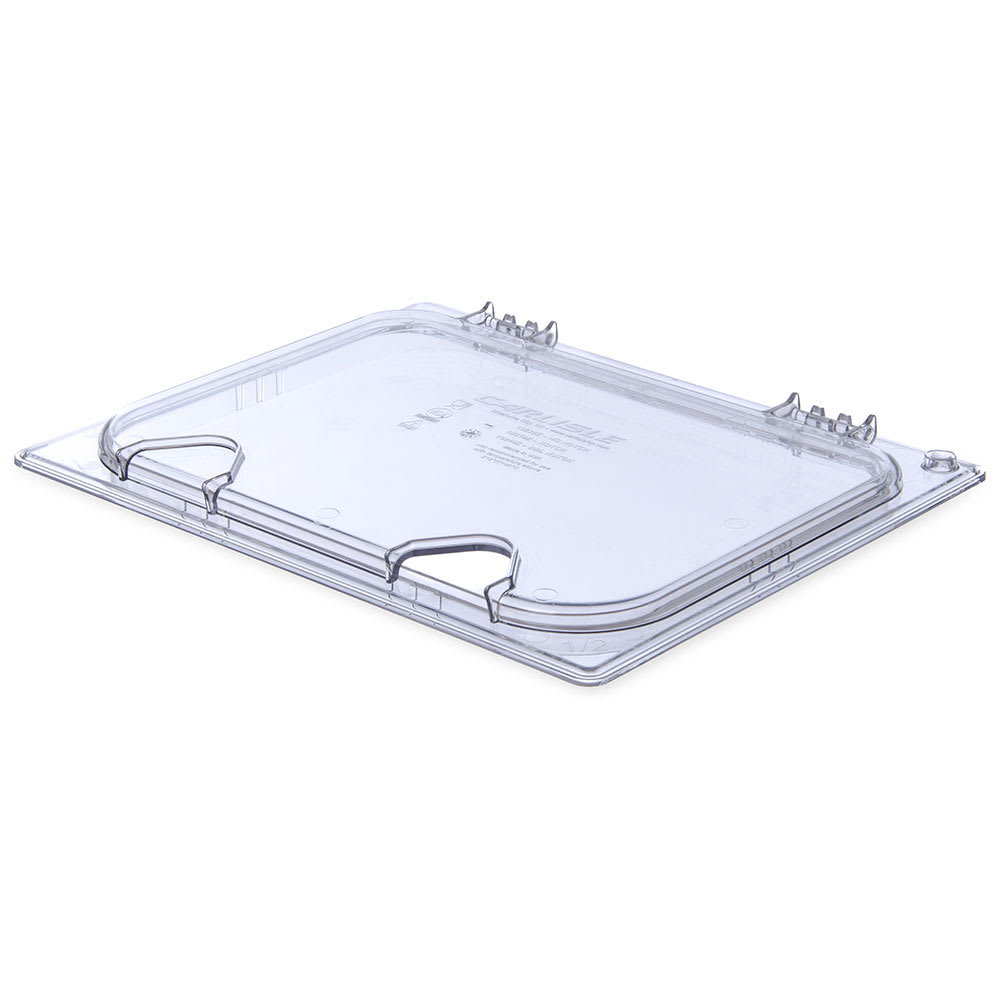Carlisle Universal Half-Size Hinged Food Pan Lid - Notched, Polycarbonate, Clear (10239Z07)