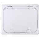 Carlisle Universal Half-Size Hinged Food Pan Lid - Notched, Polycarbonate, Clear (10239Z07) thumbnail 2