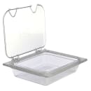 Carlisle Universal Half-Size Hinged Food Pan Lid - Notched, Polycarbonate, Clear (10239Z07) thumbnail 3