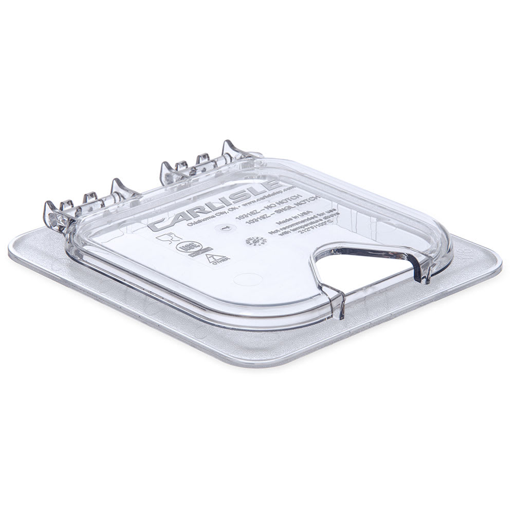 Carlisle Universal Sixth-Size Hinged Food Pan Lid - Notched, Polycarbonate, Clear (10319Z07)