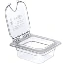 Carlisle Universal Sixth-Size Hinged Food Pan Lid - Notched, Polycarbonate, Clear (10319Z07) thumbnail 3