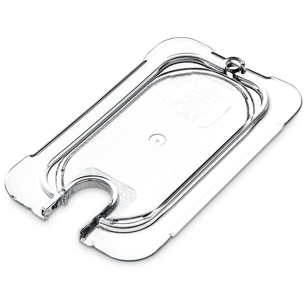 Carlisle Universal 1/9 Size Food Pan Lid - Flat, Notched, Clear (10337U07)