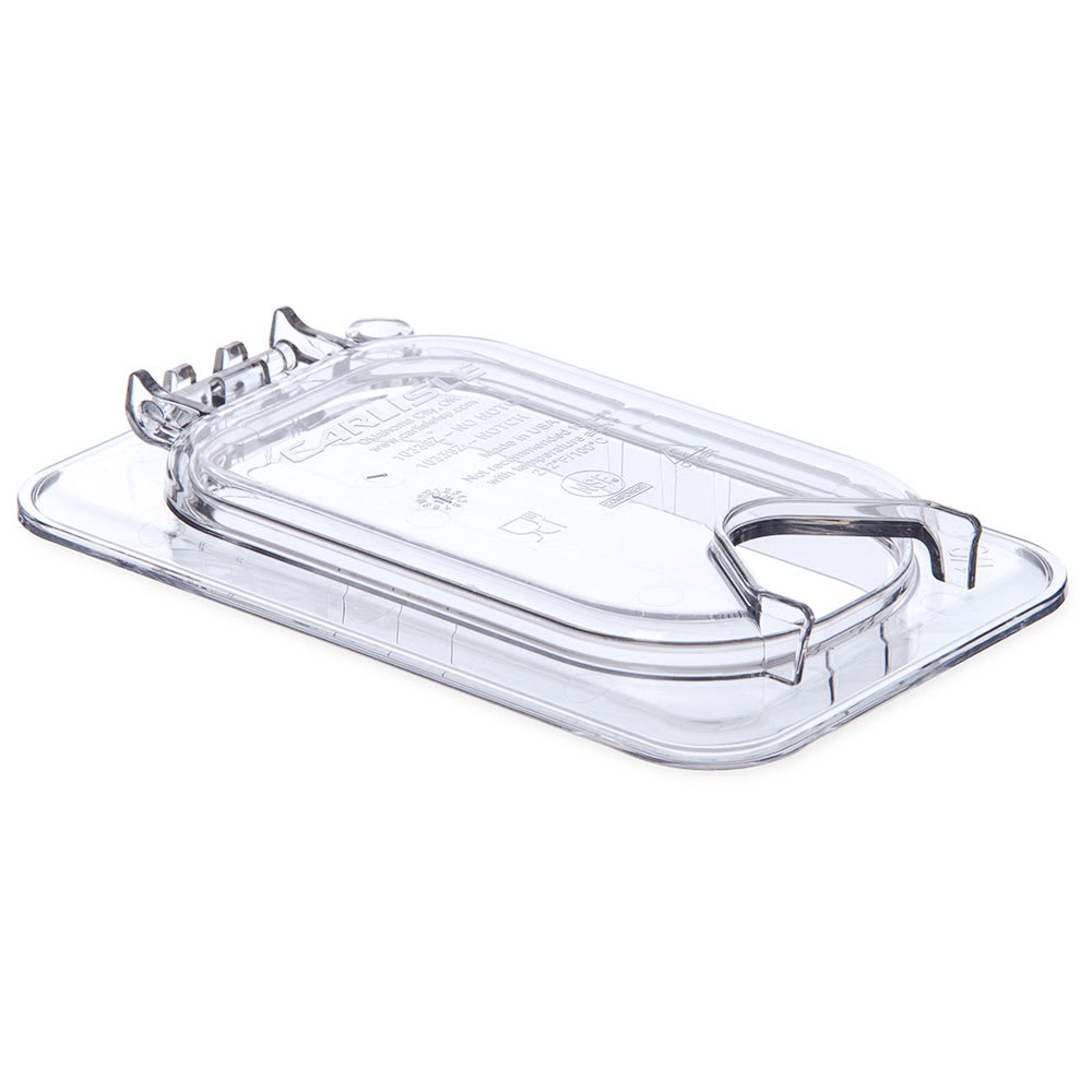 Carlisle Universal Ninth-Size Hinged Food Pan Lid - Notched, Polycarbonate, Clear (10339Z07)