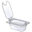 Carlisle Universal Ninth-Size Hinged Food Pan Lid - Notched, Polycarbonate, Clear (10339Z07) thumbnail 3