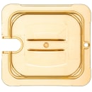 Carlisle Universal 1/6 Size High Heat Food Pan Notched Lid - Amber (10511U13) thumbnail 2