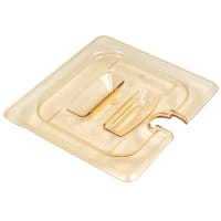 Carlisle Universal 1/6 Size High Heat Food Pan Notched Lid - Amber (10511U13) thumbnail 5