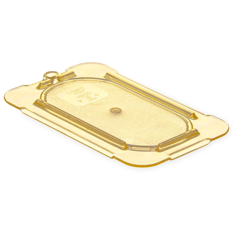 Carlisle Universal 1/9 Size High Heat Food Pan Lid - Flat, Amber (10536U13)