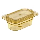 Carlisle Universal 1/9 Size High Heat Food Pan Lid - Flat, Amber (10536U13) thumbnail 3