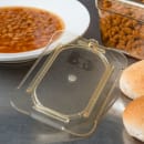 Carlisle Universal 1/9 Size High Heat Food Pan Lid - Flat, Amber (10536U13) thumbnail 4