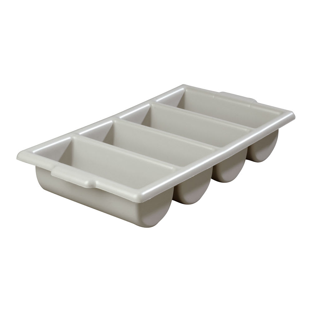Carlisle 4 Compartment Cutlery Bin - Plastic, Gray (107123)