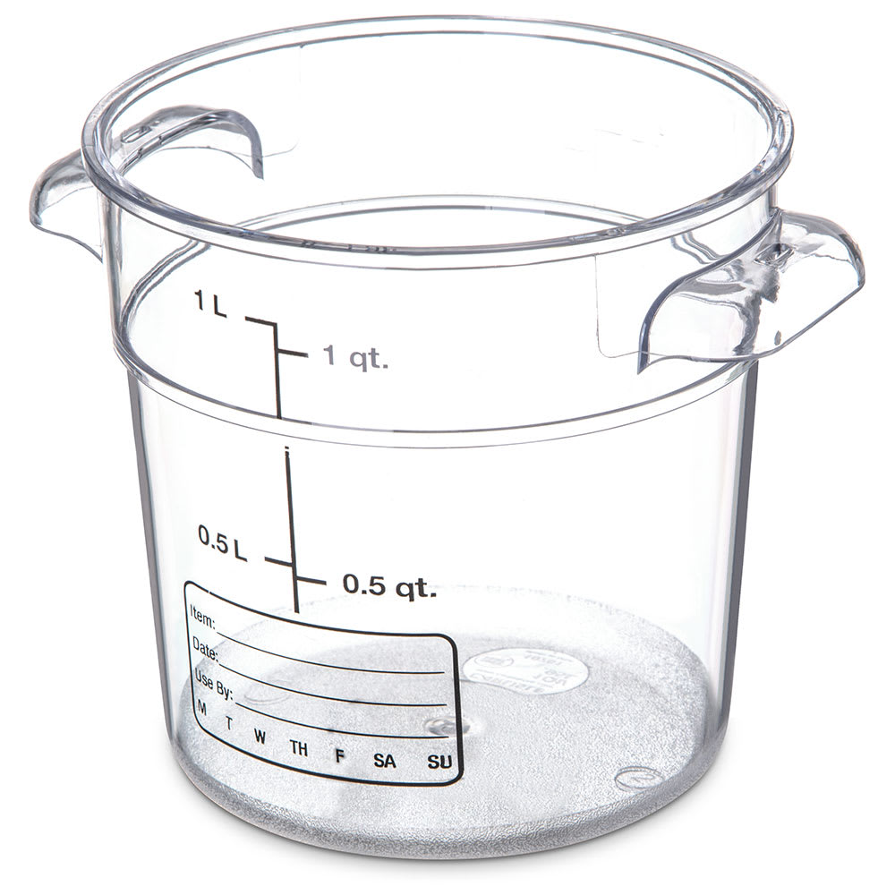 Carlisle 1 qt Round Food Storage Container - Stackable, Clear (1076107)