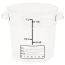 Carlisle 1 qt Round Food Storage Container - Stackable, Clear (1076107) thumbnail 6