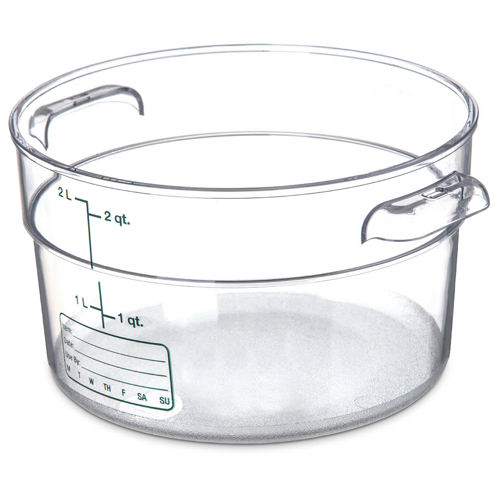 Carlisle 2 qt Round Food Storage Container - Stackable, Clear (1076307)