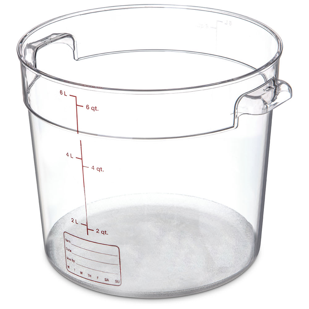 Carlisle 6 qt Round Food Storage Container - Stackable, Clear (1076507)